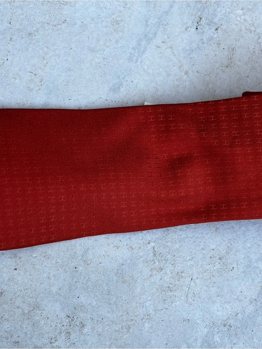 Hermes Neiman Marcus Burnt Orange Silk Tie with Woven H Motif